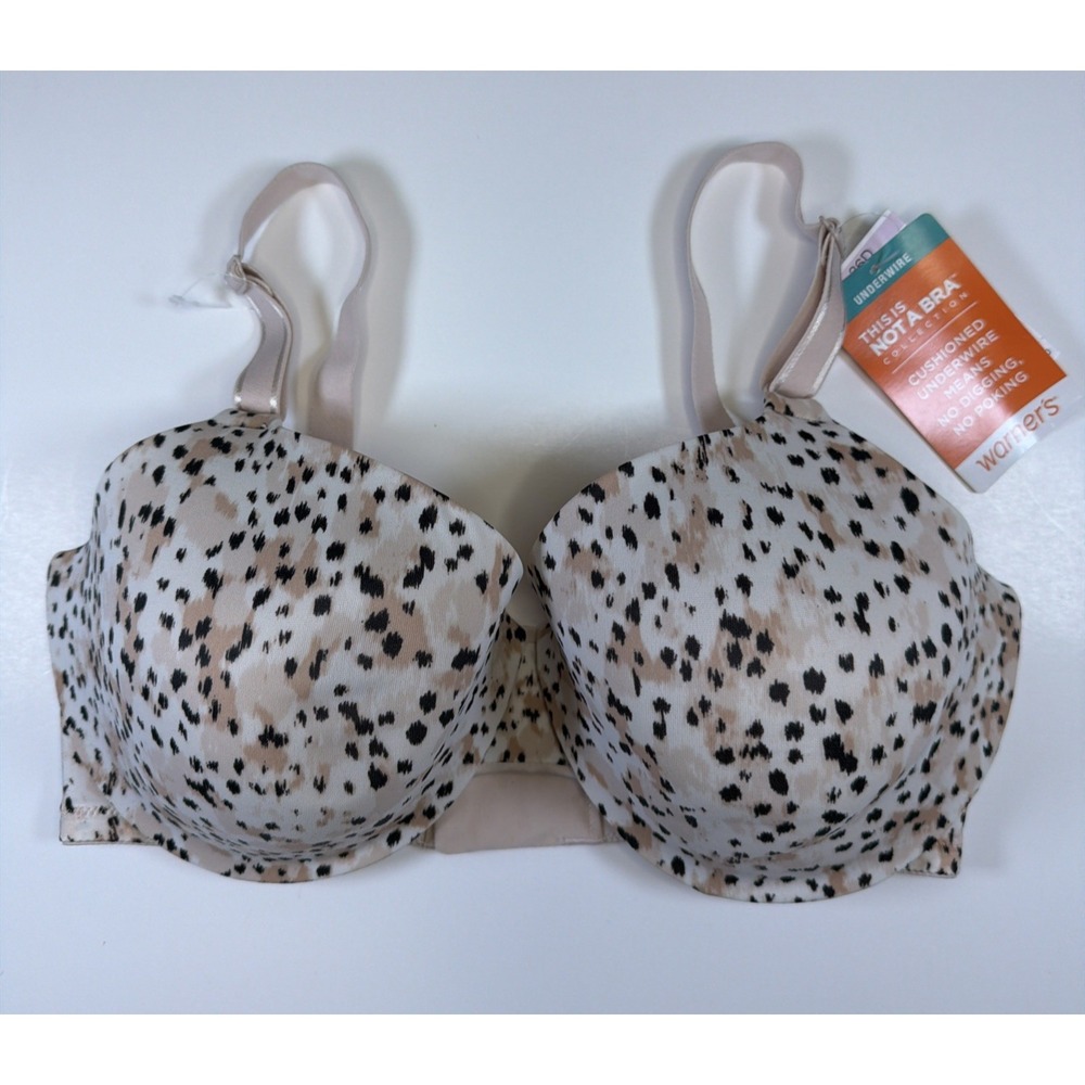 Warners This Is Not A Bra Underwire Lightly Lined T-Shirt Bra 36D Tan 01593